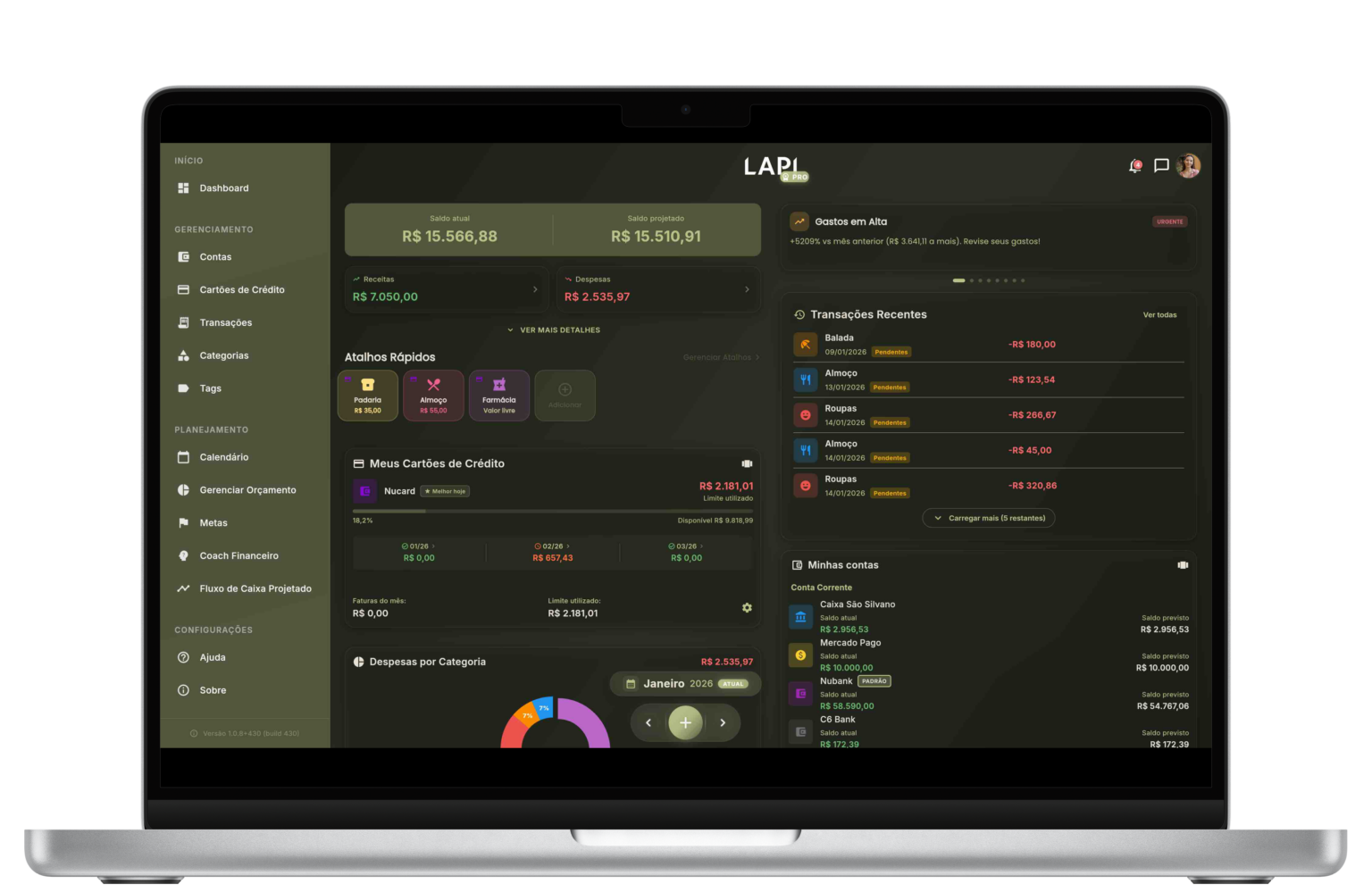 LAPI na Web — painel de controle